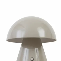 Bordlamper ^ Lindby LED genopladelig bordlampe Nevijo, grå, Ø18cm, USB, dæmper