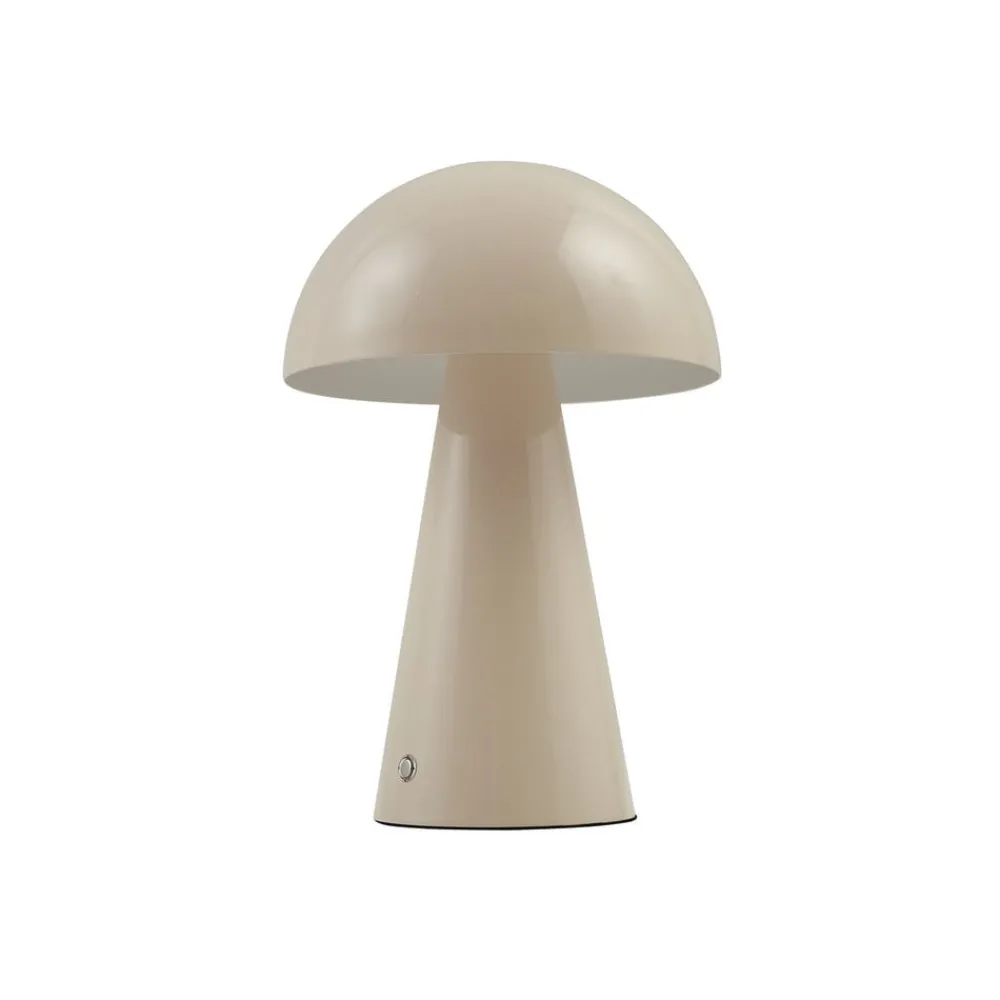 Bordlamper ^ Lindby LED genopladelig bordlampe Nevijo, beige, Ø20cm, USB, dæmper