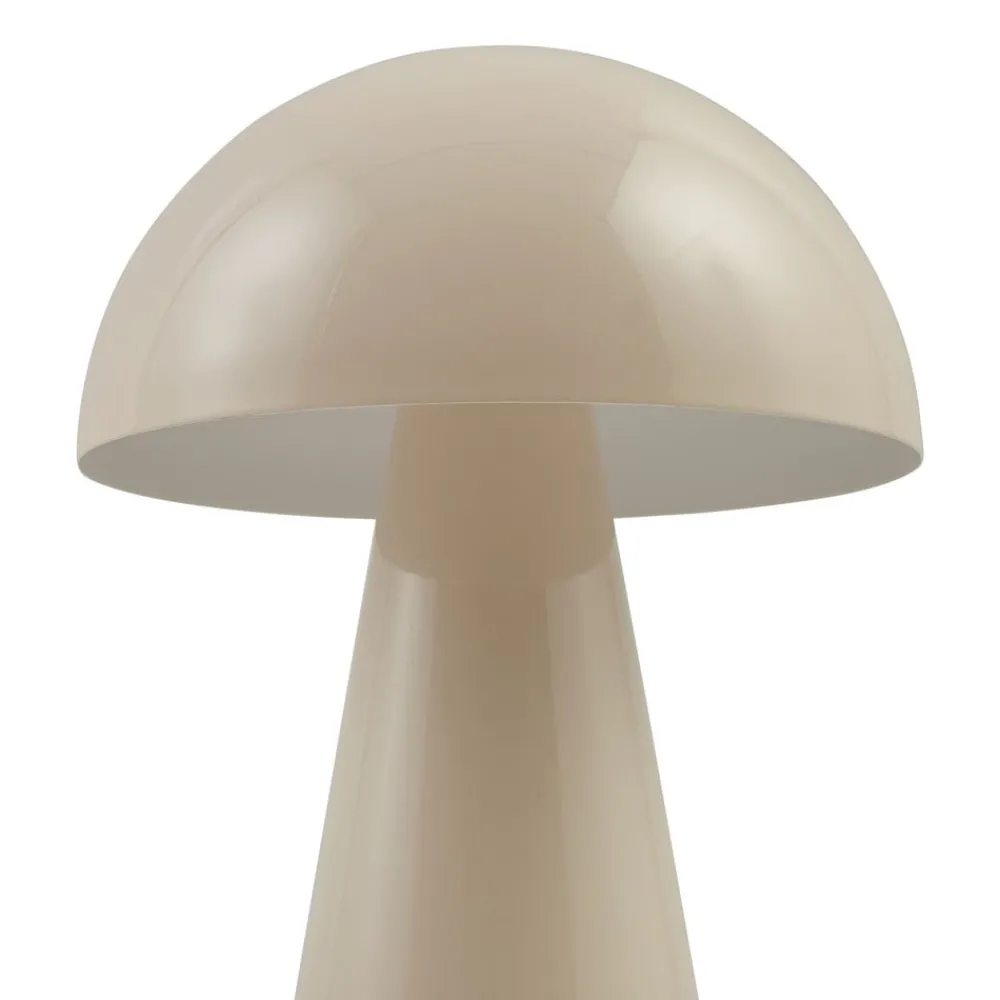 Bordlamper ^ Lindby LED genopladelig bordlampe Nevijo, beige, Ø20cm, USB, dæmper