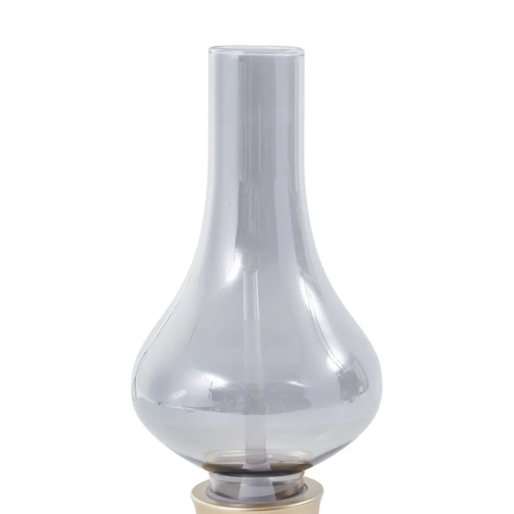 Lindby Bordlamper > LED genopladelig bordlampe Maxentius guldfarvet glas dæmper