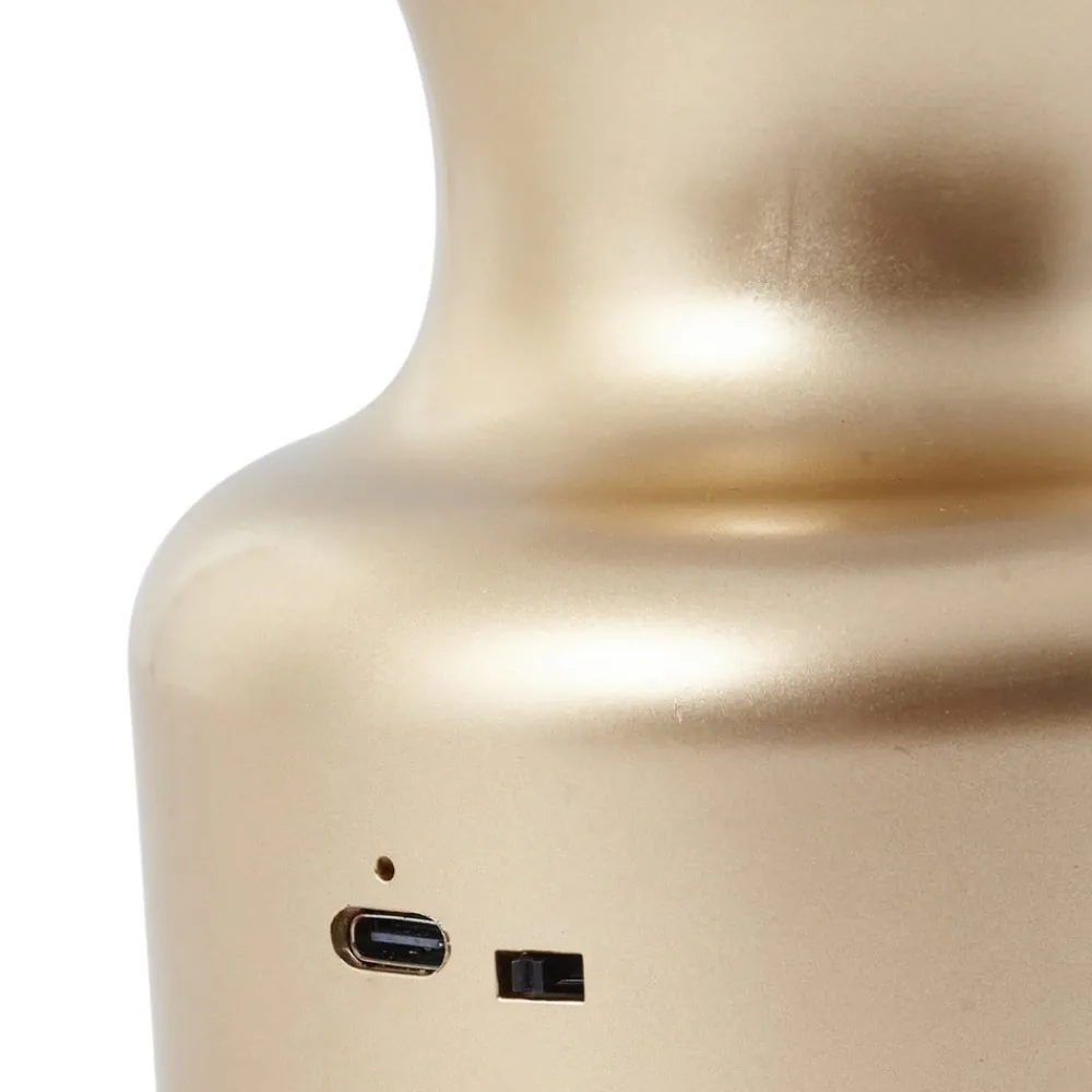 Lindby Bordlamper > LED genopladelig bordlampe Maxentius guldfarvet glas dæmper