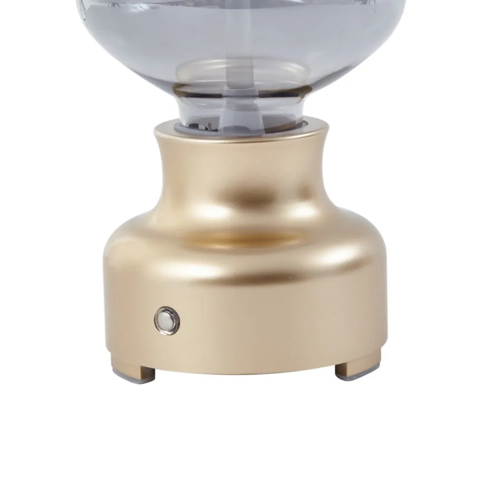 Lindby Bordlamper > LED genopladelig bordlampe Maxentius guldfarvet glas dæmper