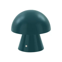 Bordlamper ^ Lindby LED genopladelig bordlampe Nevijo, petrol, Ø18cm, USB, dæmper