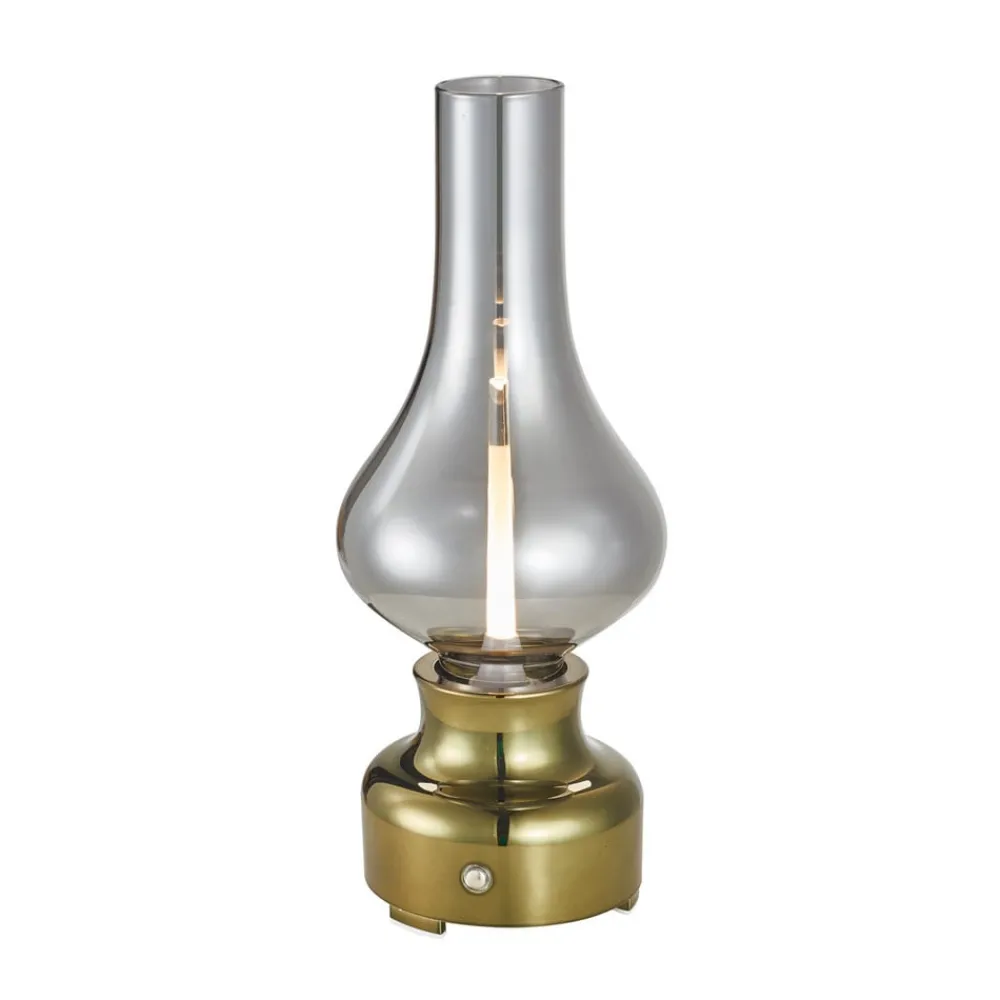 Lindby Bordlamper > LED genopladelig bordlampe Maxentius, grøn, glas, dæmper