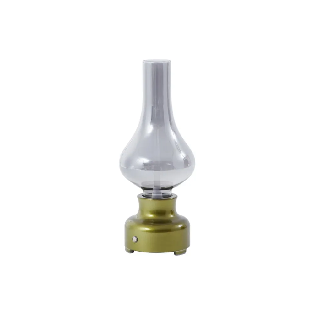 Lindby Bordlamper > LED genopladelig bordlampe Maxentius, grøn, glas, dæmper