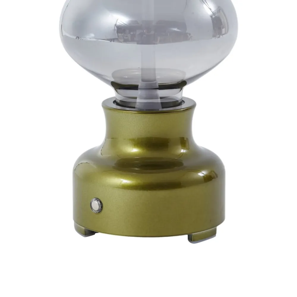 Lindby Bordlamper > LED genopladelig bordlampe Maxentius, grøn, glas, dæmper