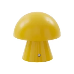 Bordlamper ^ Lindby LED genopladelig bordlampe Nevijo, gul, Ø18cm, USB, dæmper