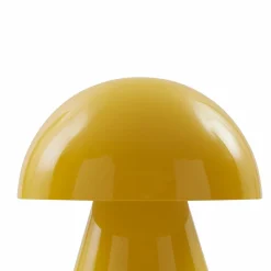 Bordlamper ^ Lindby LED genopladelig bordlampe Nevijo, gul, Ø18cm, USB, dæmper