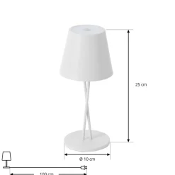 Terrassebelysning|Bordlamper ^ Lindby LED genopladelig bordlampe Janea CROSS, hvid, metal