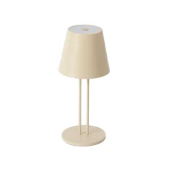 Lindby Dekorationsbelysning|Bordlamper > LED genopladelig bordlampe Janea TWIN, beige, metal