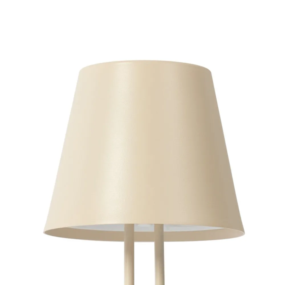 Lindby Dekorationsbelysning|Bordlamper > LED genopladelig bordlampe Janea TWIN, beige, metal