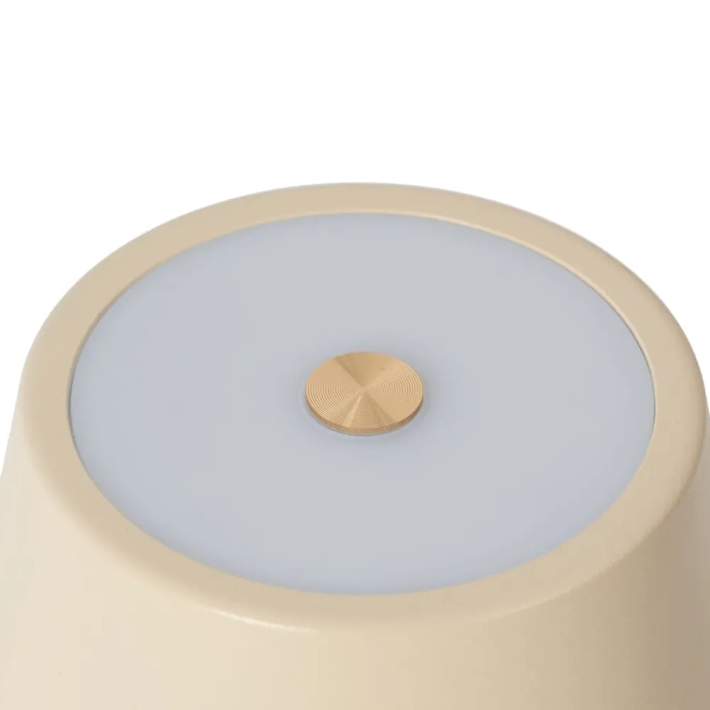 Lindby Dekorationsbelysning|Bordlamper > LED genopladelig bordlampe Janea TWIN, beige, metal
