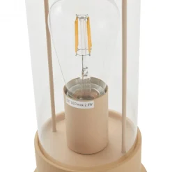 Dekorationsbelysning|Terrassebelysning ^ Lindby LED genopladelig bordlampe Yvette, abrikos-beige, IP44, touch