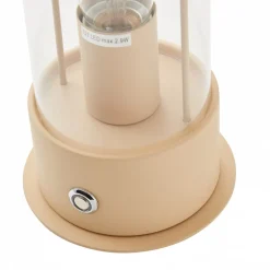 Dekorationsbelysning|Terrassebelysning ^ Lindby LED genopladelig bordlampe Yvette, abrikos-beige, IP44, touch