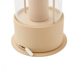 Dekorationsbelysning|Terrassebelysning ^ Lindby LED genopladelig bordlampe Yvette, abrikos-beige, IP44, touch