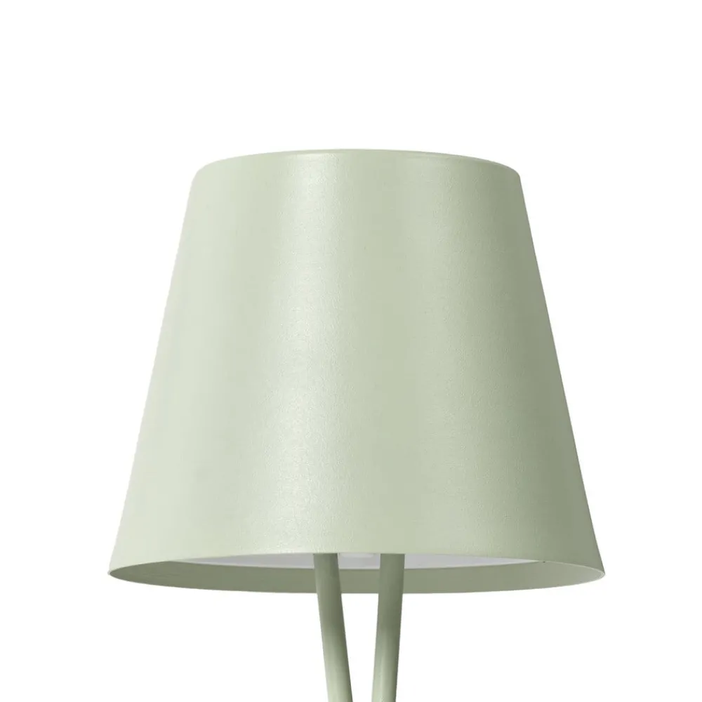 Dekorationsbelysning|Terrassebelysning ^ Lindby LED genopladelig bordlampe Janea CROSS, grøn, metal