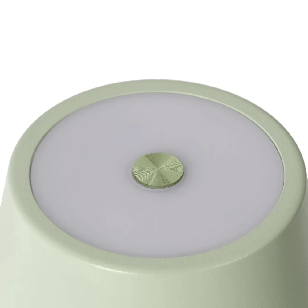 Dekorationsbelysning|Terrassebelysning ^ Lindby LED genopladelig bordlampe Janea CROSS, grøn, metal