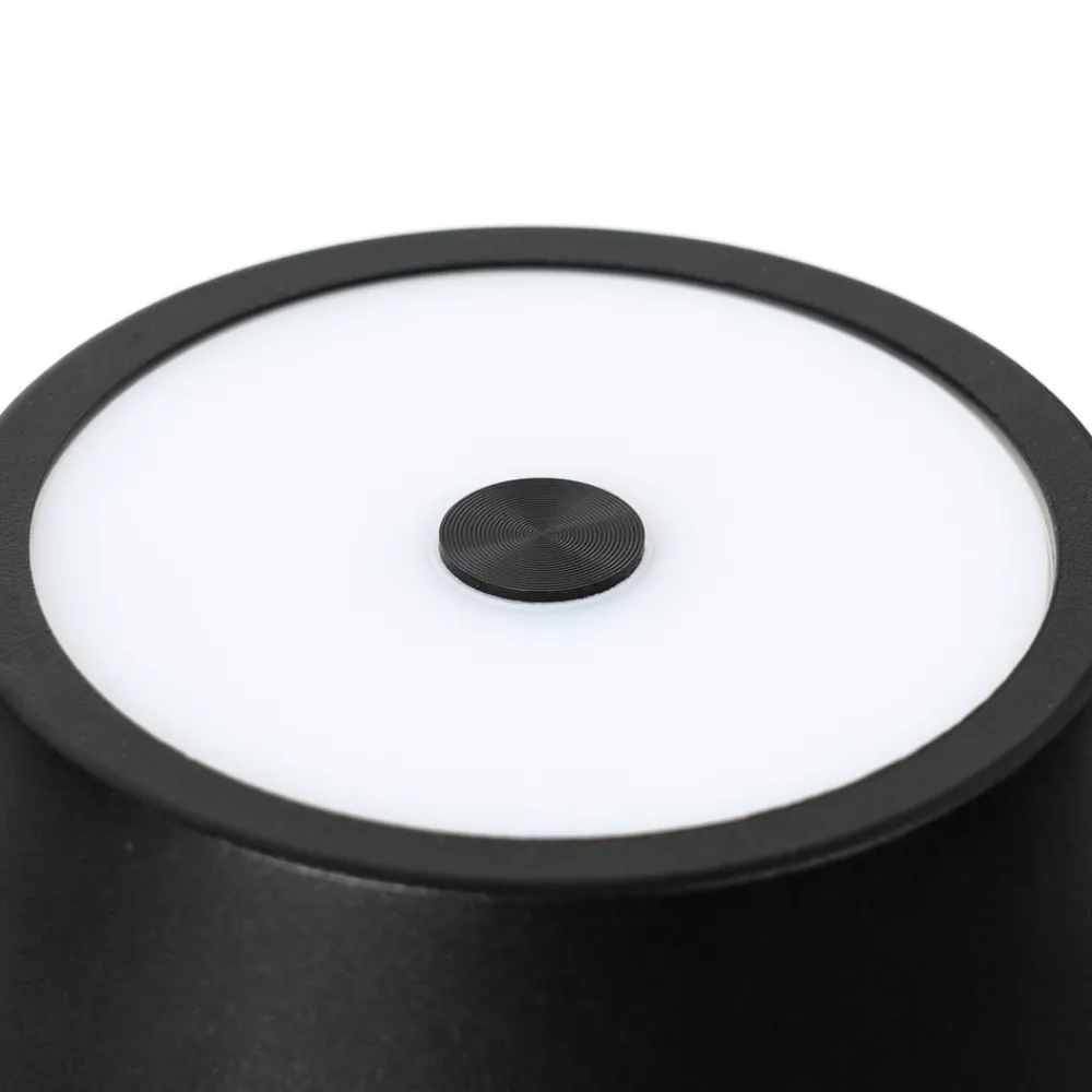 Lindby Dekorationsbelysning|Terrassebelysning > LED genopladelig bordlampe Janea CUBE, sort, metal