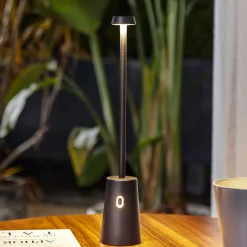Dekorationsbelysning|Terrassebelysning ^ Lindby LED genopladelig bordlampe Noelani, højde 30 cm, IP44, dæmpbar