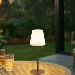 Lindby Dekorationsbelysning|Terrassebelysning > LED genopladelig lampe Azalea sort aluminium CCT højdejusterbar