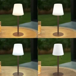 Lindby Dekorationsbelysning|Terrassebelysning > LED genopladelig lampe Azalea sort aluminium CCT højdejusterbar