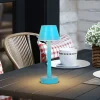Lindby Dekorationsbelysning|Terrassebelysning > LED genopladelig lampe Gaja, blå, USB, IP44, RGBW, dæmpbar