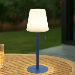 Lindby Dekorationsbelysning|Terrassebelysning > LED genopladelig lampe Azalea blå aluminium CCT højdejusterbar