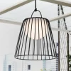 Udendørs Pendellamper|Terrassebelysning ^ Lindby LED genopladelig udendørs pendel Levino, sort, metal