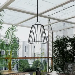 Udendørs Pendellamper|Terrassebelysning ^ Lindby LED genopladelig udendørs pendel Levino, sort, metal