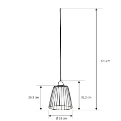 Udendørs Pendellamper|Terrassebelysning ^ Lindby LED genopladelig udendørs pendel Levino, sort, metal