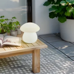 Dekorationsbelysning|Terrassebelysning ^ Lindby LED genopladelig udendørs bordlampe Vernate, RGBW, hvid, dæmpbar