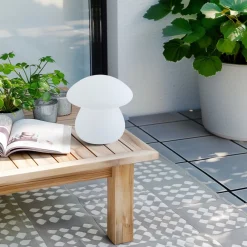 Dekorationsbelysning|Terrassebelysning ^ Lindby LED genopladelig udendørs bordlampe Vernate, RGBW, hvid, dæmpbar
