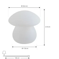 Dekorationsbelysning|Terrassebelysning ^ Lindby LED genopladelig udendørs bordlampe Vernate, RGBW, hvid, dæmpbar