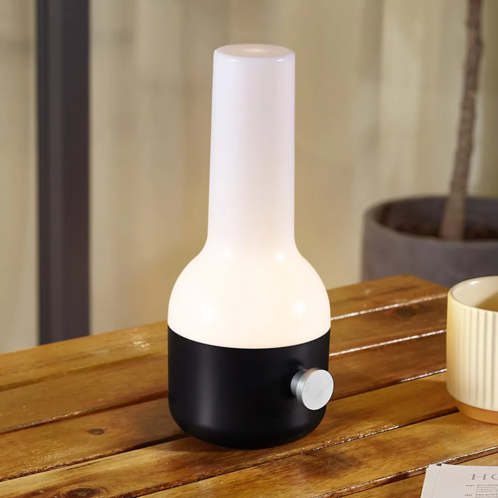 Lindby Dekorationsbelysning|Terrassebelysning > LED genopladelig udendørs bordlampe Isaline, sort, dæmpbar