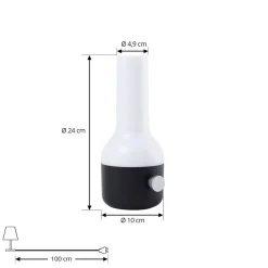 Lindby Dekorationsbelysning|Terrassebelysning > LED genopladelig udendørs bordlampe Isaline, sort, dæmpbar