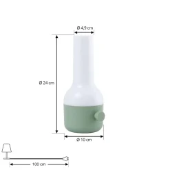 Lindby Dekorationsbelysning|Terrassebelysning > LED genopladelig udendørs bordlampe Isaline, grøn, dæmpbar