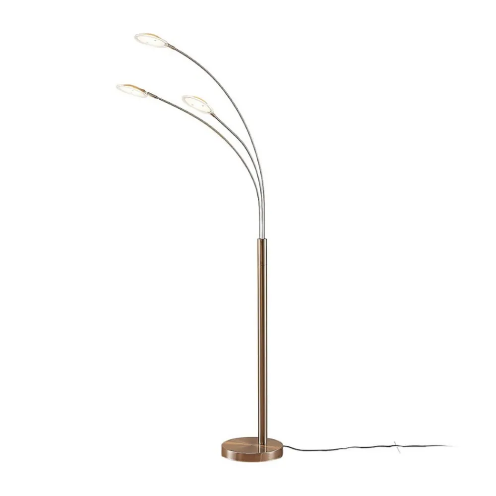 Lindby Pendellamper|Gulvlamper > LED-gulvlampe Anea, 168 cm, 3 lyskilder, nikkelfarvet