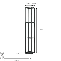 Arbejdsrum/Kontor|Gulvlamper ^ Lindby LED-gulvlampe Birta, stående, reol, højde 155 cm