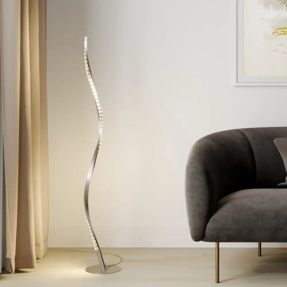 Pendellamper|Gulvlamper ^ Lindby LED-gulvlampe Criostal, RGBW, dæmpbar, fjernbetjening