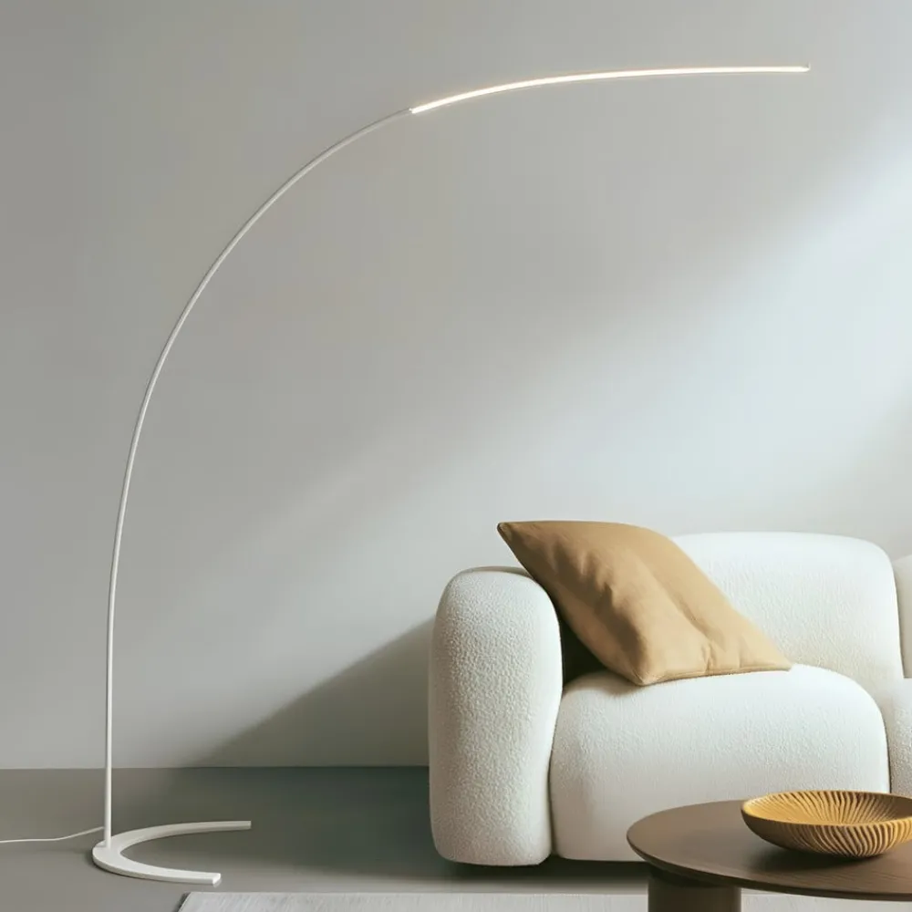 Lindby Gulvlamper|Gulvlamper > LED-gulvlampe Danua, hvid, metal, højde 200 cm