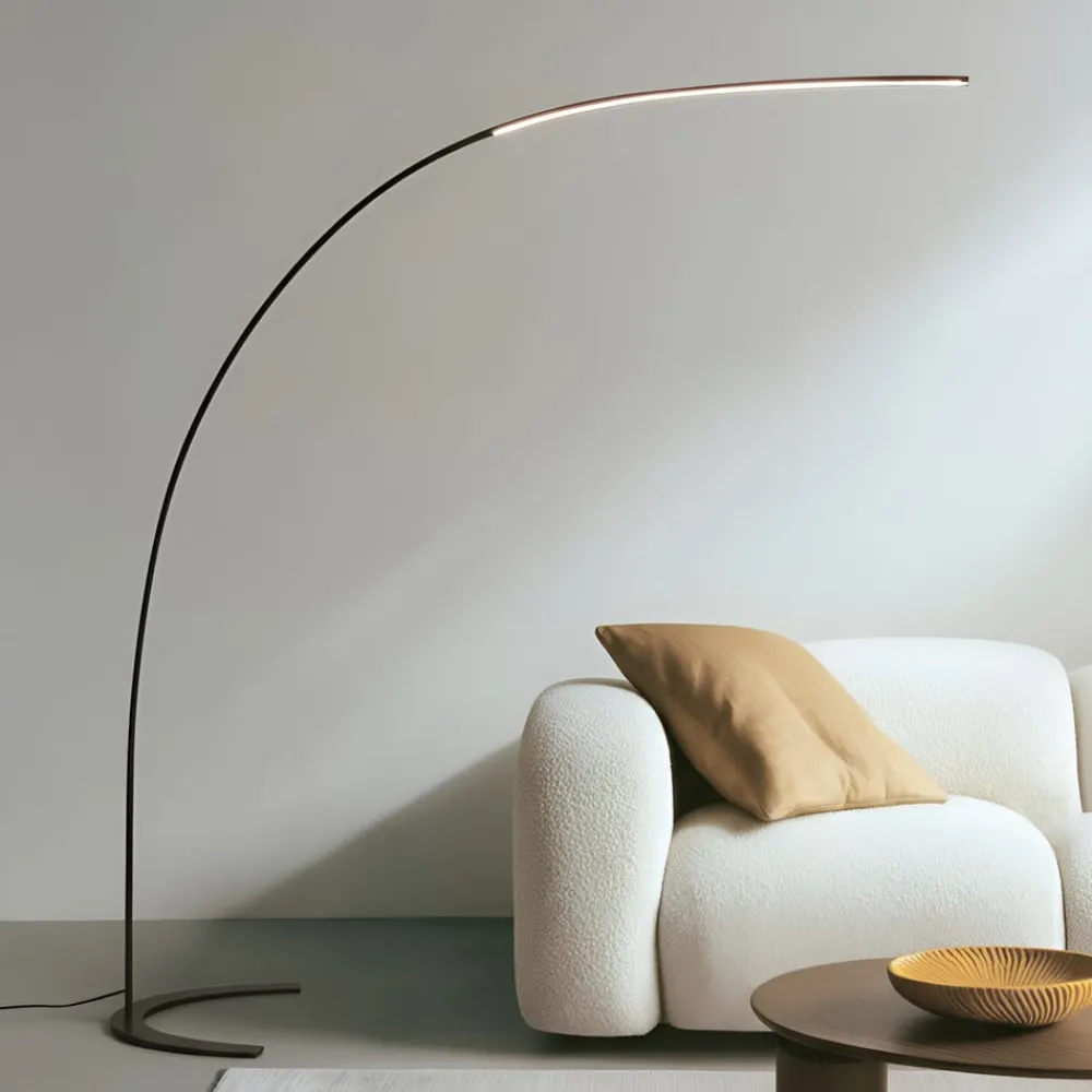 Lindby Arbejdsrum/Kontor|Pendellamper > LED-gulvlampe Danua, sort, metal, højde 200 cm