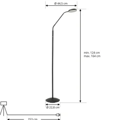 Lindby Gulvlamper|Gulvlamper > LED-gulvlampe Elvyn, sort, justerbar