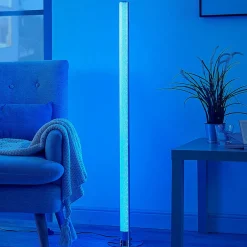 Pendellamper|Gulvlamper ^ Lindby LED-gulvlampe Hadis, RGB, fjernbetjening, hvid, 120 cm