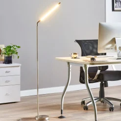 Lindby Gulvlamper > LED-gulvlampe Jabbo, 163 cm, nikkel, metal