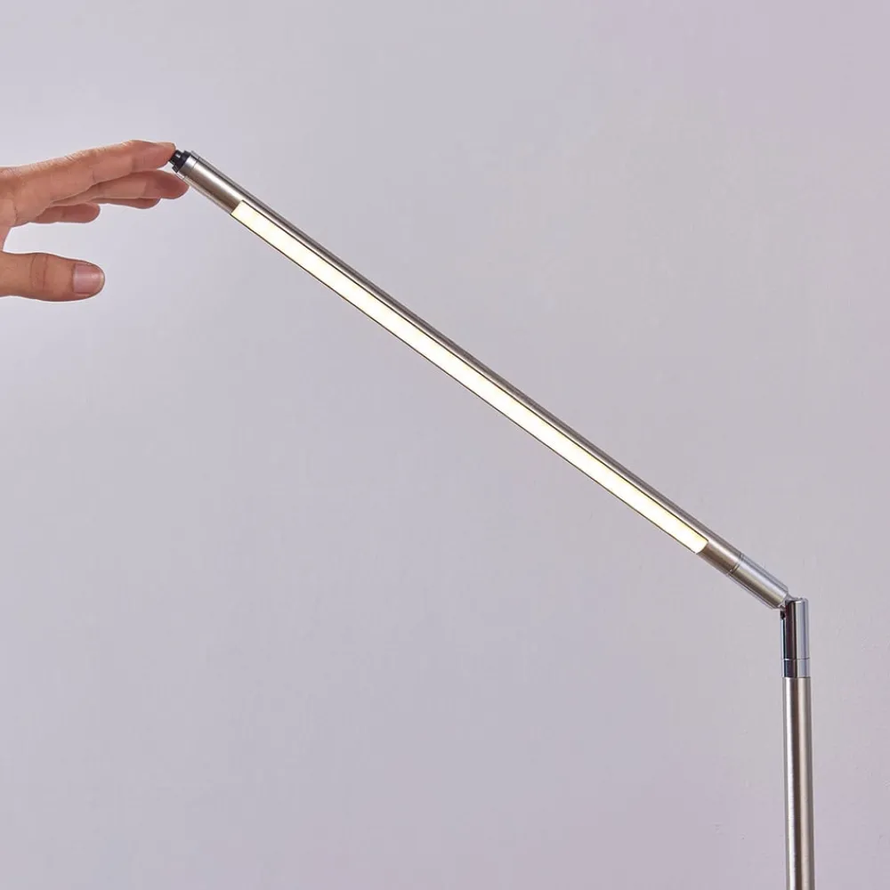 Lindby Gulvlamper > LED-gulvlampe Jabbo, 163 cm, nikkel, metal