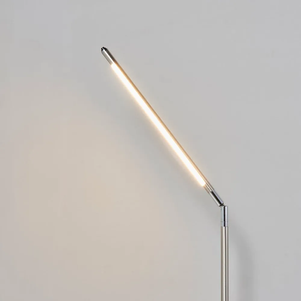 Lindby Gulvlamper > LED-gulvlampe Jabbo, 163 cm, nikkel, metal