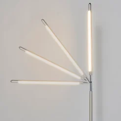 Lindby Gulvlamper > LED-gulvlampe Jabbo, 163 cm, nikkel, metal