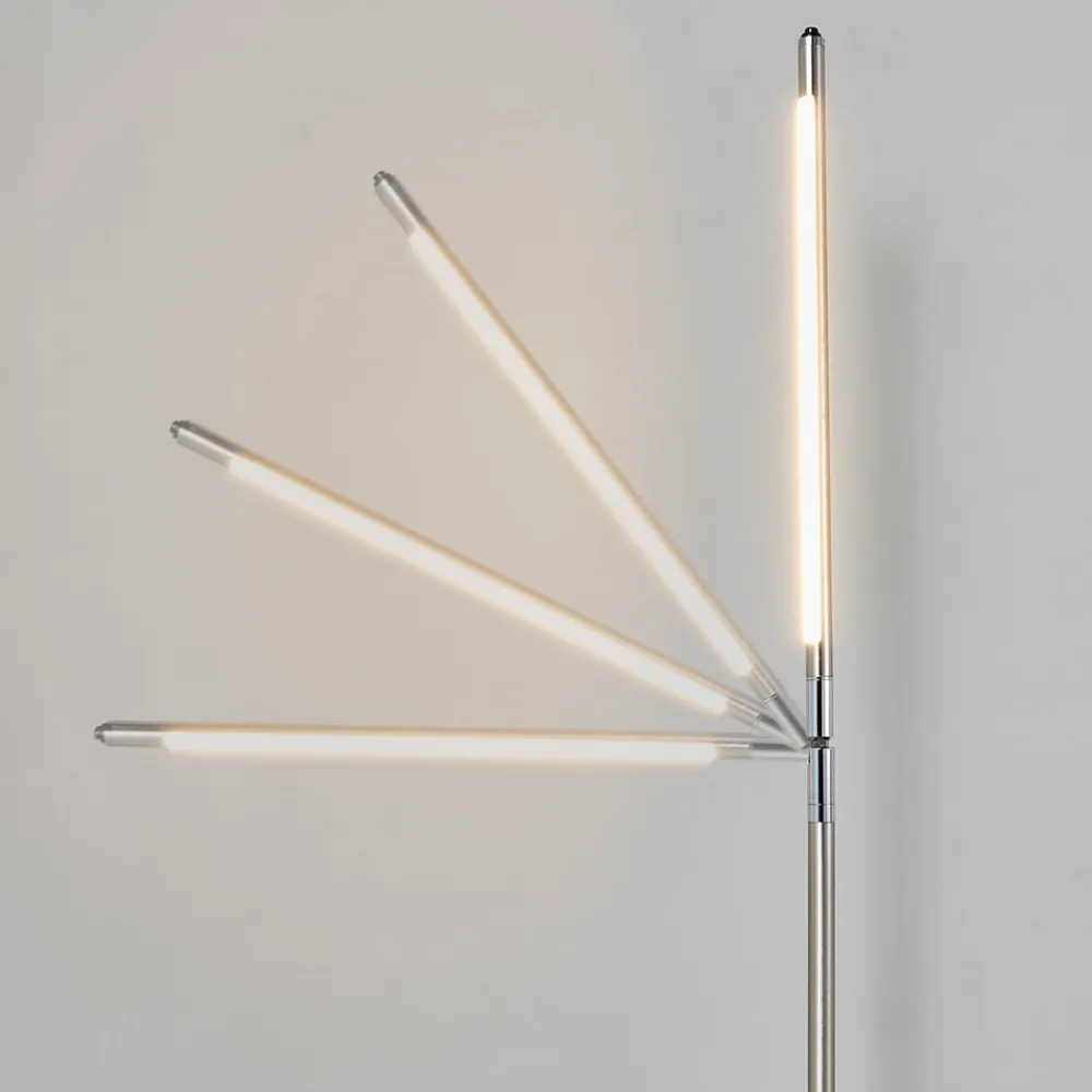 Lindby Gulvlamper > LED-gulvlampe Jabbo, 163 cm, nikkel, metal