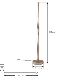 Pendellamper|Gulvlamper ^ Lindby LED-gulvlampe Jaren, sort/brun, 114 cm, CCT