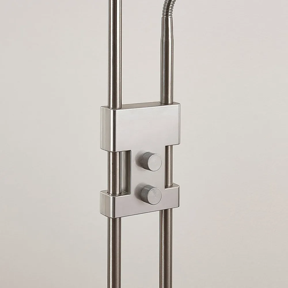 Pendellamper|Gulvlamper ^ Lindby LED-gulvlampe Jonne, rund, læsearm, dæmpbar, 180 cm